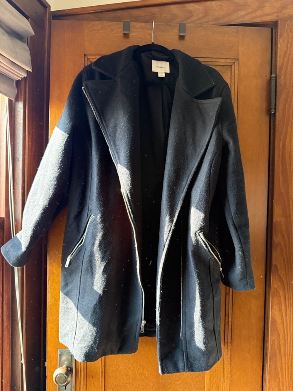 Old Navy Black Women's Pea Coat with Zip Pockets